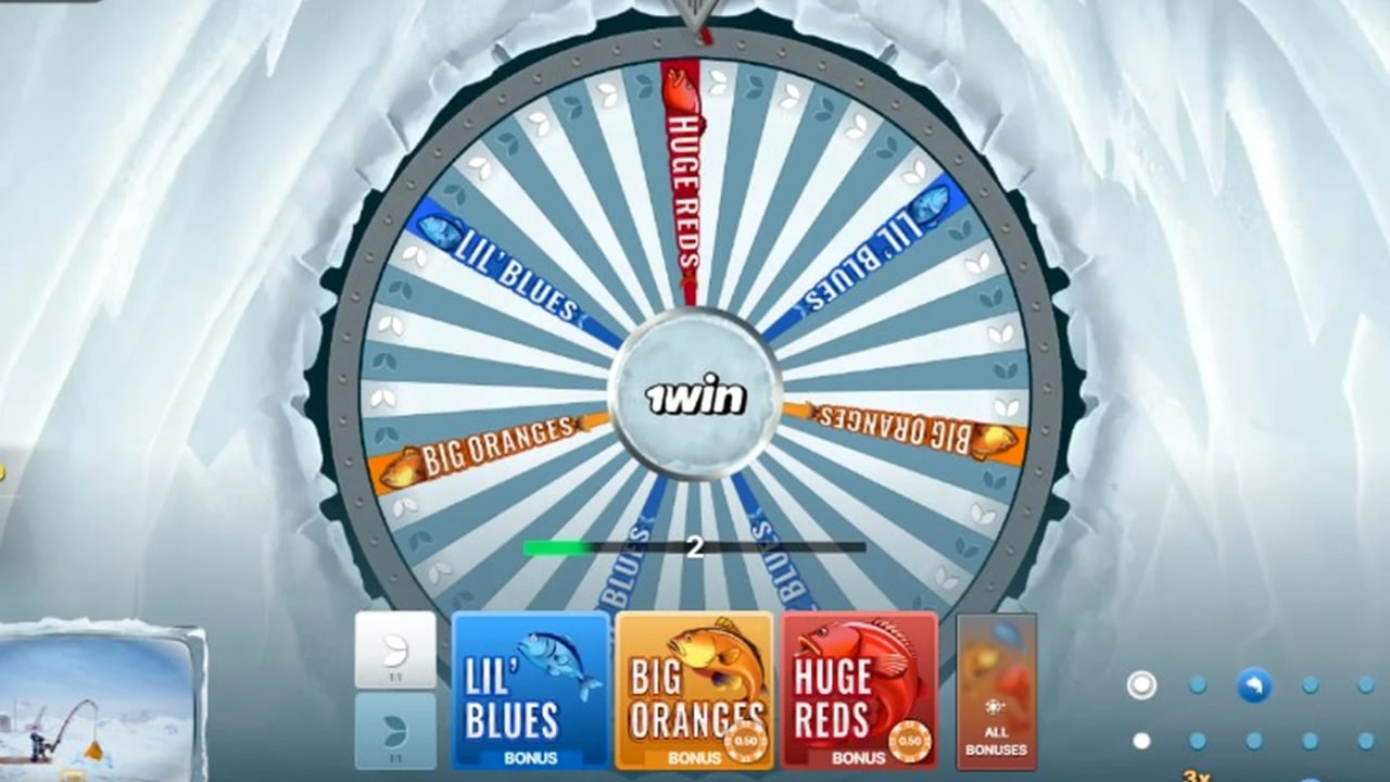 Ice Fishing live betting UI during a speed round with Leaf and fish side bets open